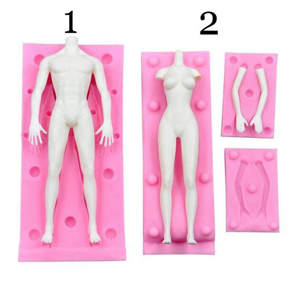 ZQWE 7 Pieces Fondant Doll Soft Candy Doll Body Mold 3D Arm and Leg Cake Molds DIY Clay Soft Epoxy Resin Silicone Mould Baking Tools