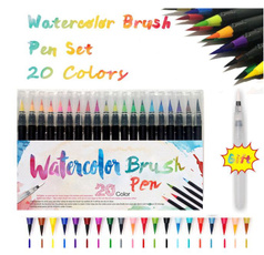 20Pcs Calligraphy Pen Soft Brush Marker Watercolor Marker Pen Set Cartoon Graffiti Manga Sketch Drawing Fineliner Art Supplies