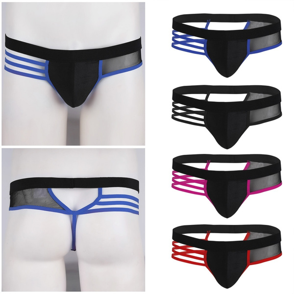 Mens Hollow-out Strap Underwear One Size Mesh Backless Bikini G-string ...