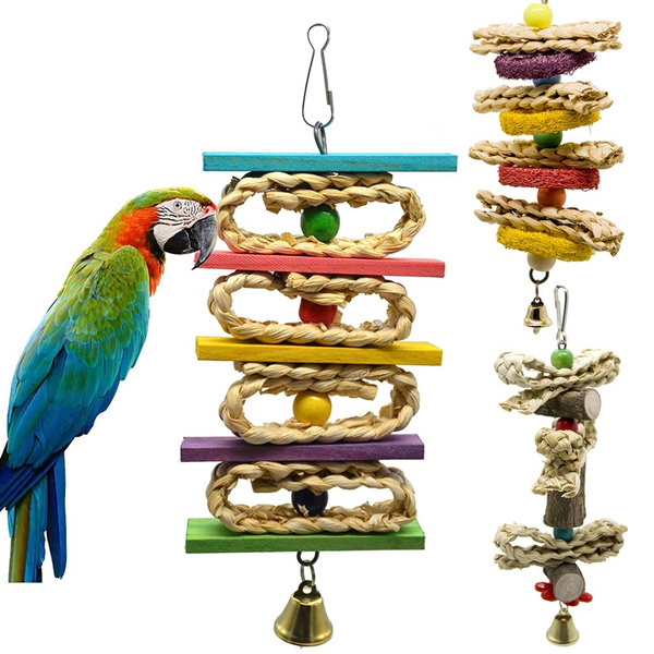 Popular Pet Bird Hanging Toys Parrot Healthy Bite Chewing Pecking Toy