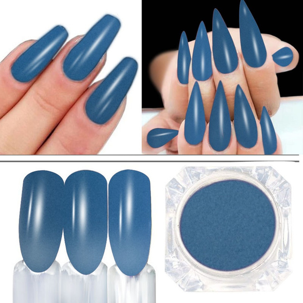blue dip nail designs