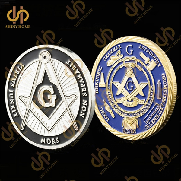 Usa Masonic Coins Gold Plated Freemason Masonic Lodge Symbols 