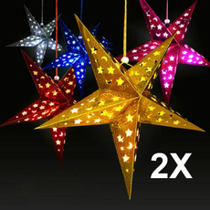 New Fashion 2Pcs/Set Christmas Home Decor Lovely Stars Xmas String Hanging Star Christmas Party Decoration Christmas Tree Ornament