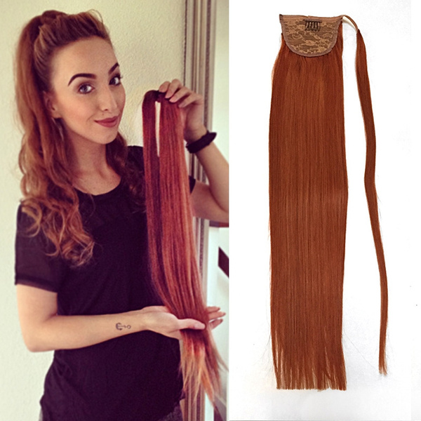 Human Hair Wrap Around Ponytail Extensions Straight color #350 Ponytail Hairstyles 22 Human Hair Wrap Around Ponytail Extensions Straight color #350 Ponytail Hairstyles 22