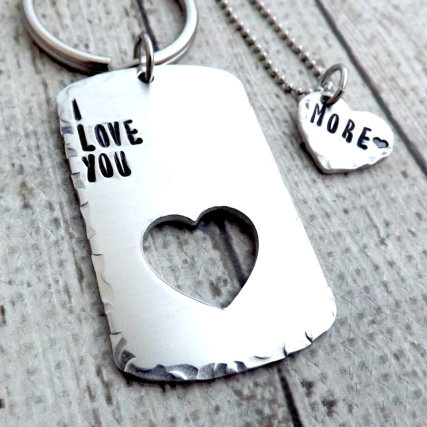 couples dog tag and heart necklace