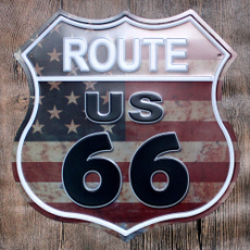 route66, metalsignsartwall, Decor, Home & Living