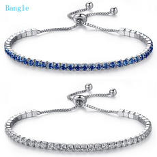 Sterling, Crystal Bracelet, DIAMOND, Chain
