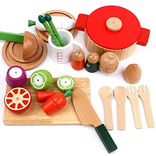 kids wooden pots and pans