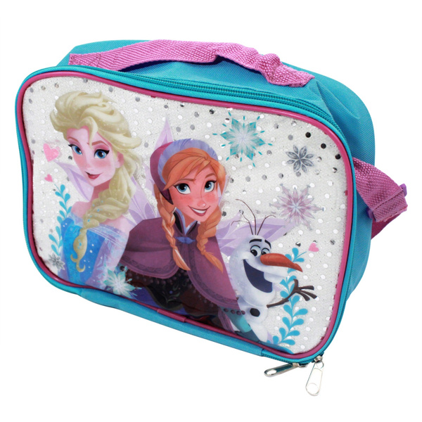 Disney Frozen Elsa Anna and Olaf Light Blue Lunch Bag Coloring Book