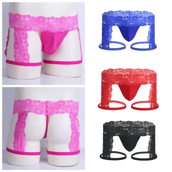 Mens Lace Thong G String Sissy Pouch Sexy Gay Underwear Panties