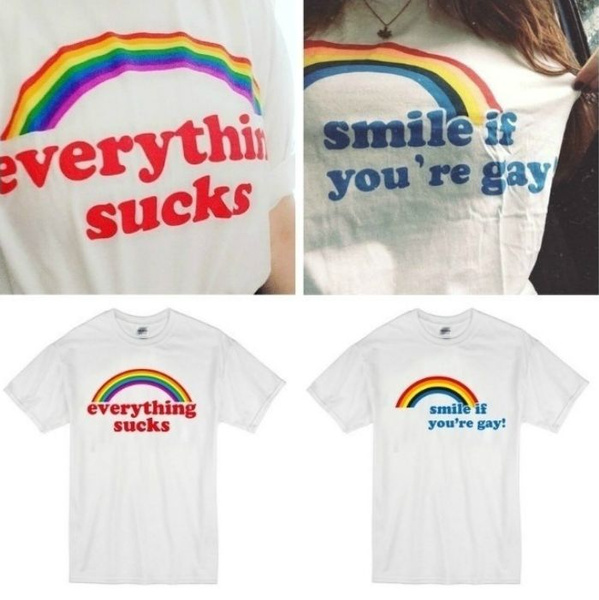 Everything Sucks Rainbow Graphic Tee 