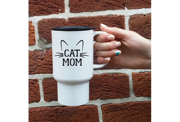 In My Cat Mom Era Travel mug with a handle — The Surro Shop