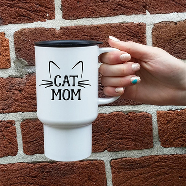Cat Mom Travel Mug, Cute Travel Mugs, Cat Lover Mug, Cat Travel
