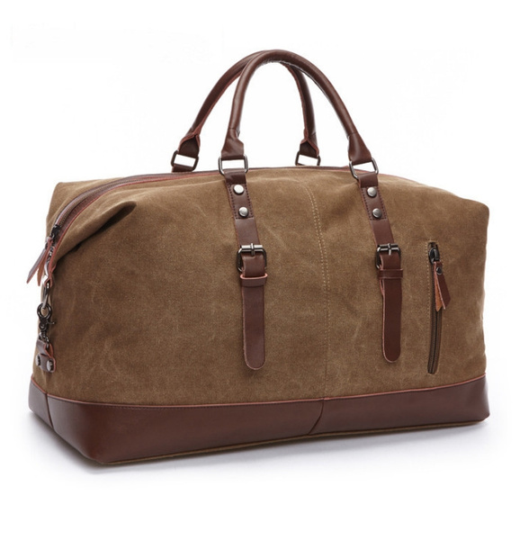 canvas and leather weekender