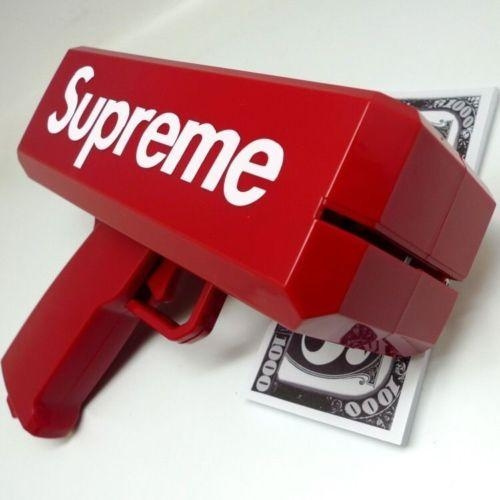 Brand New Supreme SS17 Red Box Logo Cash Cannon Money Gun and 100