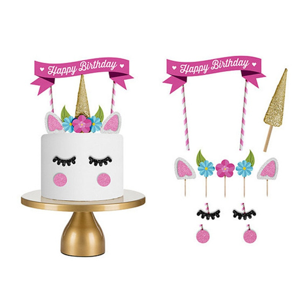 Birthday Decoration Cake Topper Nouvelle Fete De La Mode Fournitures Licorne Gateau Drapeau Mignon Anniversaire Fete Decoration Gateau Creatif Decoration Papier Version Wish