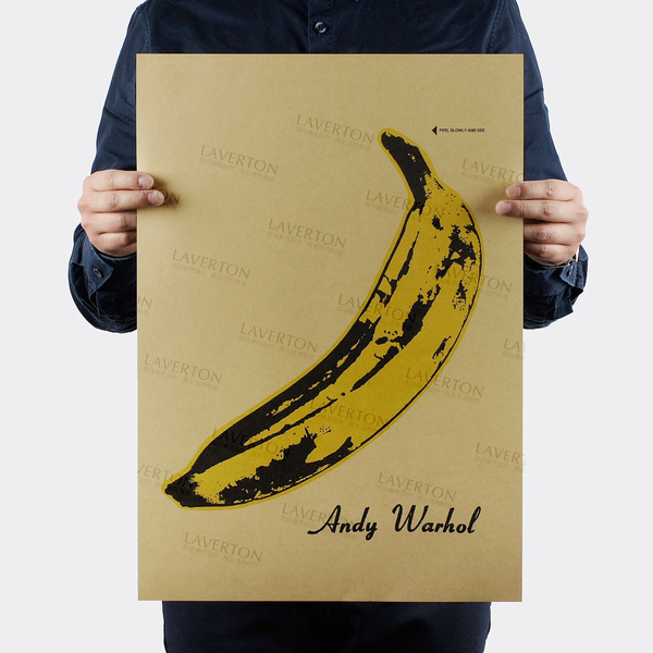 Andy Warhol Banana Music Rock Band Kraft Paper Bar Poster Wall Stickers Retro Poster Decorative Painting 51x35 5cm Wish