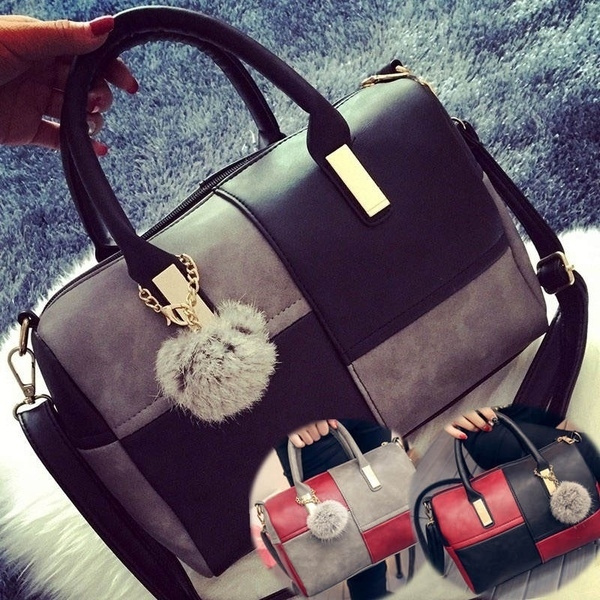 Fashion Women PU Leather Crossbody Shoulder Bags Female Patchwork Handbags Office Lady Messenger