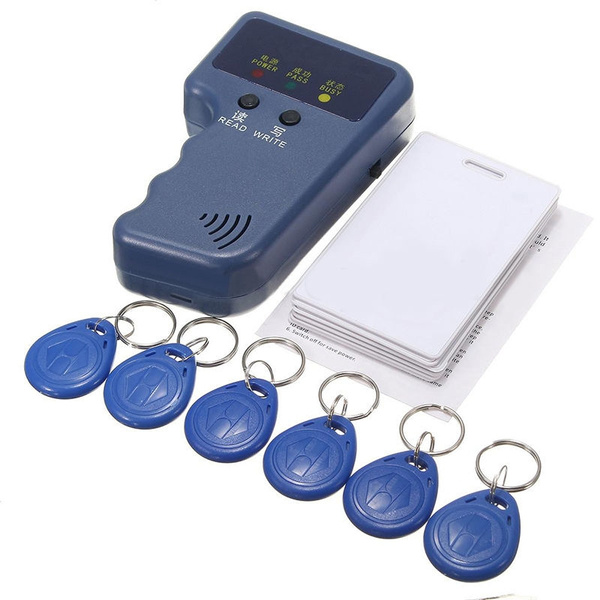 13pcs handheld rfid id card copier reader writer 6 writable tags 6