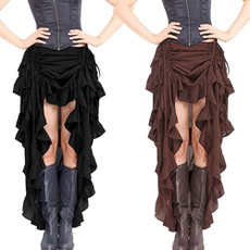 black skirt, Goth, vintageskirt, ruffle
