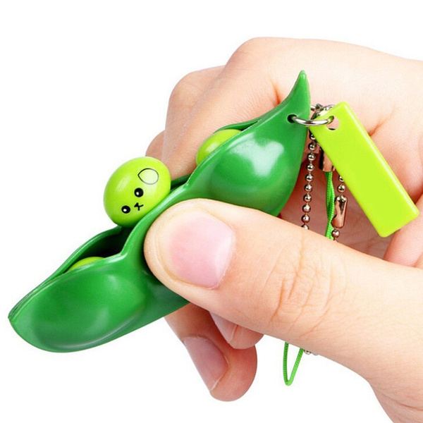 Squeeze-a-Bean Anti-Anxiety Squish Fidget Toy Stress Relief ADHD Keyring L1 