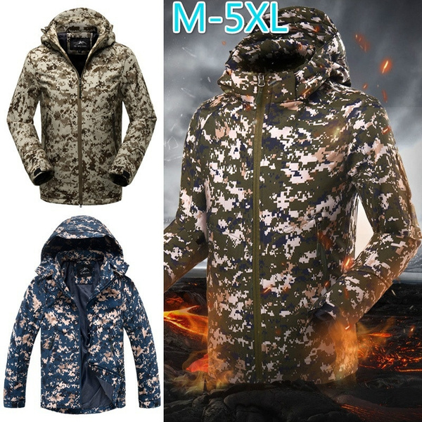 Chaquetas con capucha de camuflaje de los hombres al aire libre chaquetas  de deporte a campo traviesa chaqueta militar de cáscara suave de los  hombres | Wish