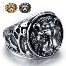 lionring, Jewelry, Gifts, Stainless steel ring