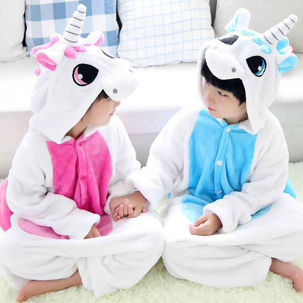 Enfants Pyjama fille gar on licorne animaux Cosplay costume flanelle