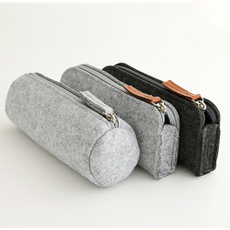 Simple Zipper Pencil Bag Pen Case Cosmetic Pouch School Stationery Storage Bag