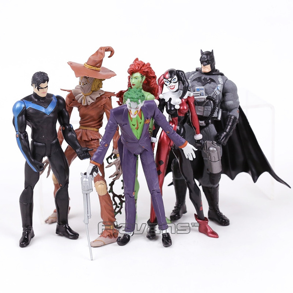 6Pcs DC Comic Batman Joker Harley Quinn Nightwing Poison Ivy 6"Action Figure Toy 