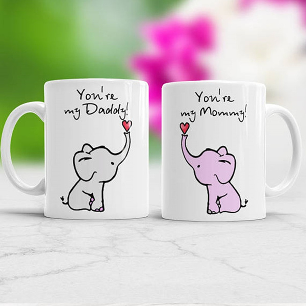 Mom And Dad Coffee Mug Set Mom And Dad Mug New Parents Gift Baby Announcement 