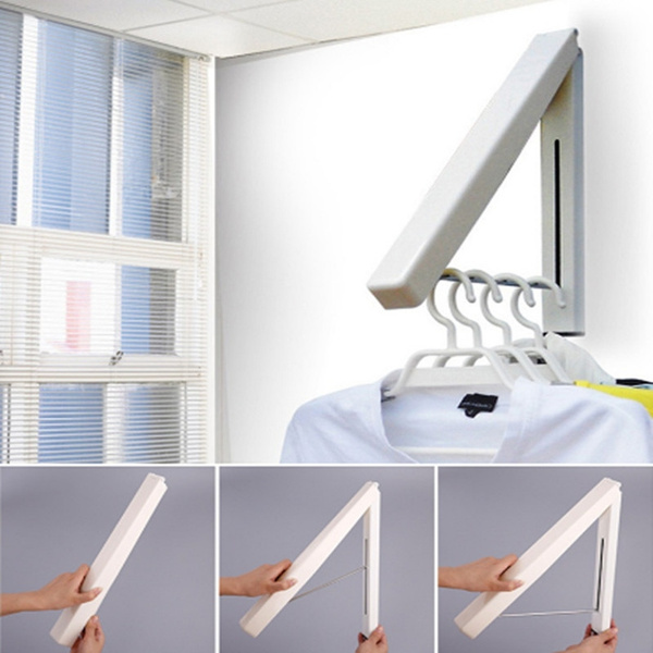 Wall Hanger Retractable Indoor Clothes Hanger Magic Foldable Drying ...
