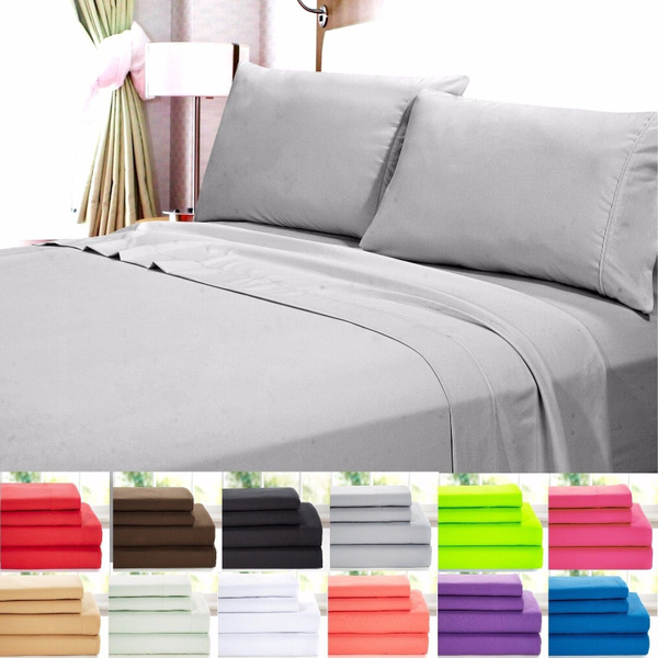 2017 4 Piece Ultra Soft 1800 Series Bamboo Bed Sheets (12 Colors) Wish