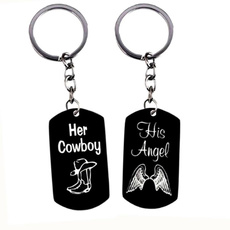 Steel, Key Chain, lover gifts, letter print