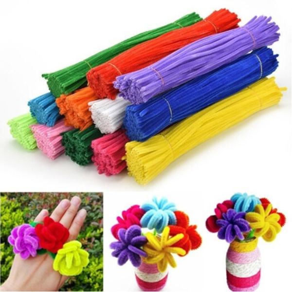 100PCS Chenille Craft Stems Pipe Cleaners Educational Toys Twisting Rods Kids 