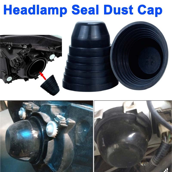 Akozon Headlight Dust Cover 2Pcs 85mm Black Rubber Car LED Headlight Dust Cover Housing Seal Cap Waterproof 