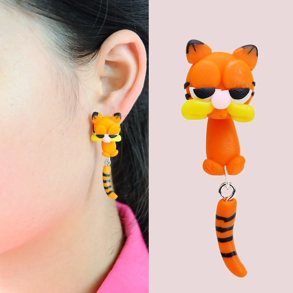 Japanese cartoon Garfield Acrylic Black Drop Earrings earrings for