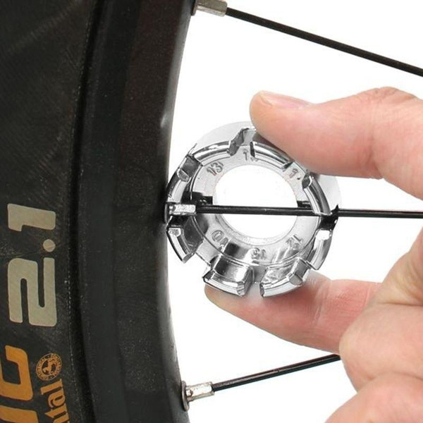 8 Way Spoke Nipple Key Bike Wheel Rim Spanner Wrench Bicycle Repair Tool Silver 