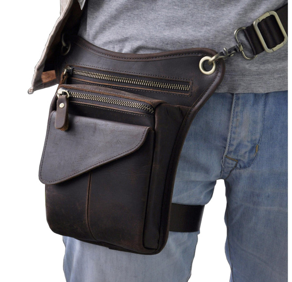 drop leg bag leather