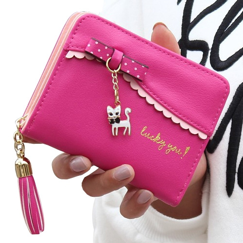 Mini Fashion Wallets Female PU Leather Wallet Ladies Purse Zipper Clutch  Bag Money Card Holder for Women Girl(Black) - Walmart.com