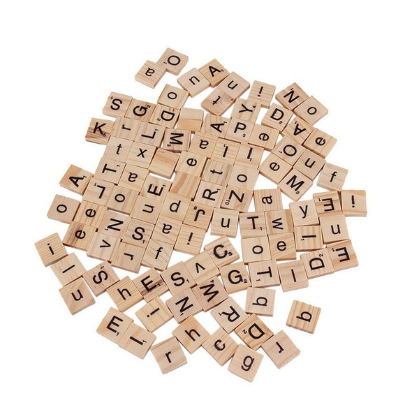 100 En Bois Scrabble Carreaux Noir Lettres Chiffres Pour L Artisanat Bois Alphabets Toys Board Traditional Games Modern Manufacture Shepper Com