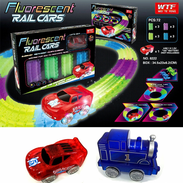 Creative Kids Toy Magic Fluorescent Tracks Glow in the Dark Led Light ...