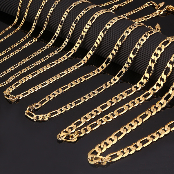 24K Gold Filled Mens Italy Carved Flat 