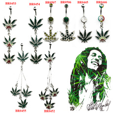 marijuanabellyring, marijuanaleaf, navel rings, leaf