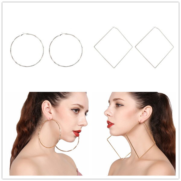 huge hoop earring set 1pairs mix color diameter 150MM gift for women girl Wish