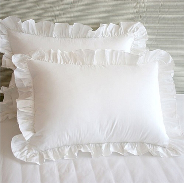 White eyelet cheap pillow cases