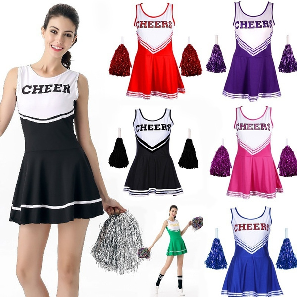 Fashion 6 Colors Cheerleader Fancy Dress Costumes High School Prom Girl ...