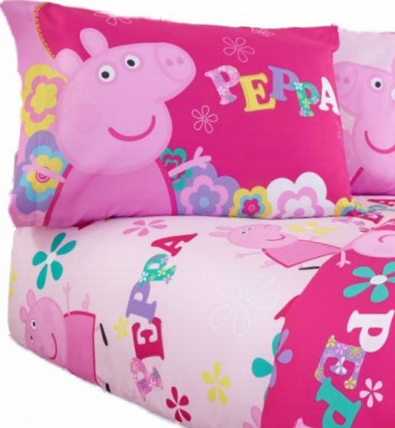 Peppa Pig Twin Sheet Set Pink Cotton, Peppa Pig Bed In A Bag Twin