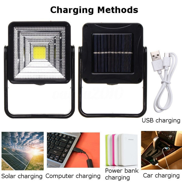 15W Portable Solar Powered LED Rechargeable Bulb Light Camping Yard Lamp Outdoor 
