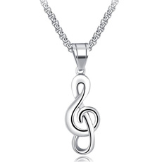 Box, Steel, necklaces for men, musicalnote